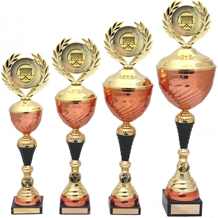 HOCKEY GOLD & COPPER TROPHY CUP  - AVAILABLE IN 4 SIZES